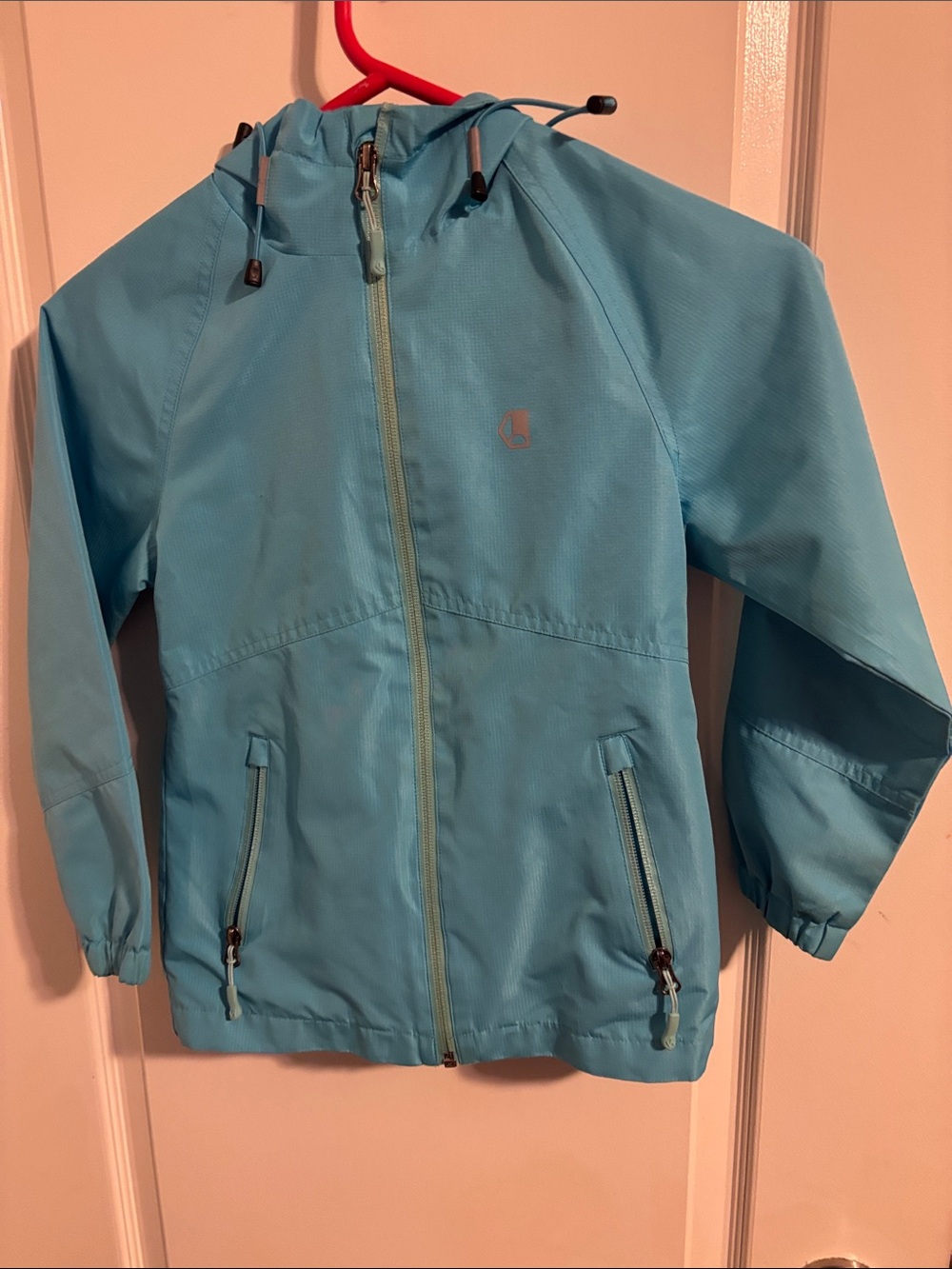 Lightweight Kids Hooded Rain Jacket in Light Blue